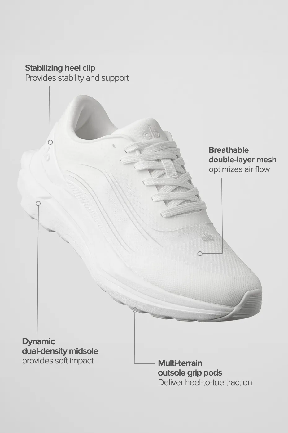 Alo Runner - White/White sold by Alo Yoga product image thumbnail 2