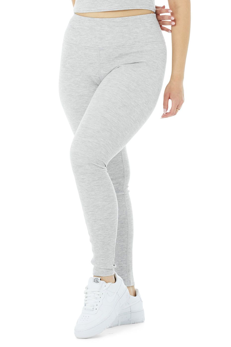 レッグウェア Alo HighWaist MicroWaffle LowKey Legging alo High Waist Micro Waffle Low Key Legging in Dove Heather