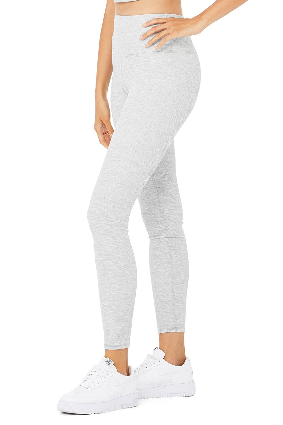 High-Waist Micro Waffle LowKey Legging - Athletic Heather Grey sold by Alo Yoga product image thumbnail 3