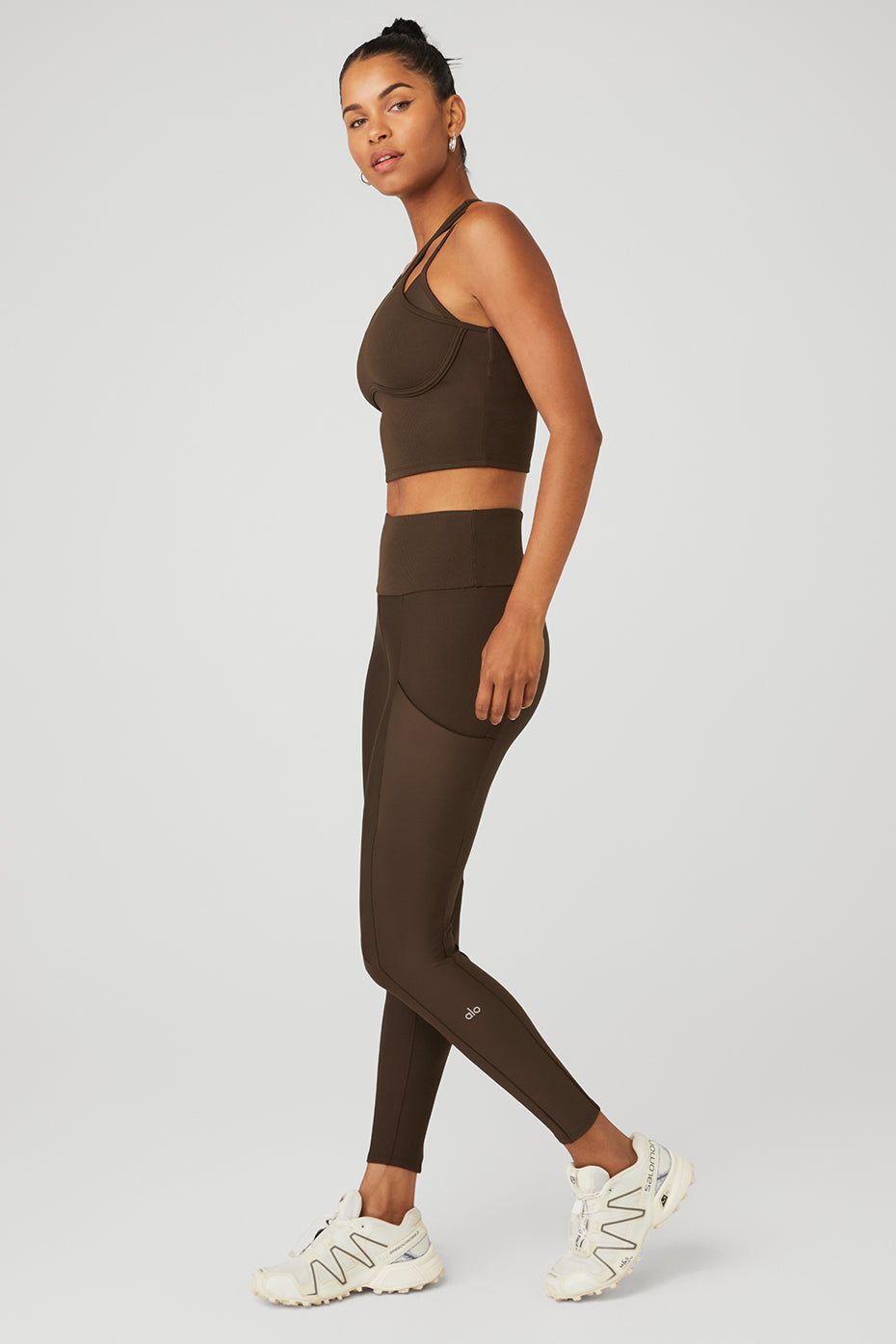 Ribbed Airlift Enchanted Bra Tank & Ribbed Airlift High-Waist 7/8 Enchanted Legging Set sold by Alo Yoga product image thumbnail 7