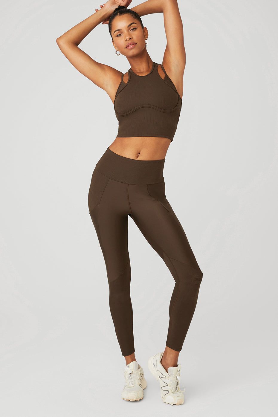 Ribbed Airlift Enchanted Bra Tank & Ribbed Airlift High-Waist 7/8 Enchanted Legging Set sold by Alo Yoga product image thumbnail 5