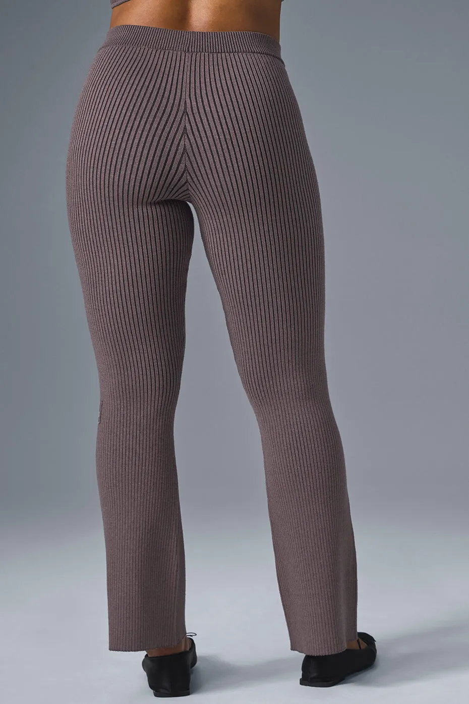 Denim Knit High-Waist Flare Pant - Raisinette/Black sold by Alo Yoga product image thumbnail 3