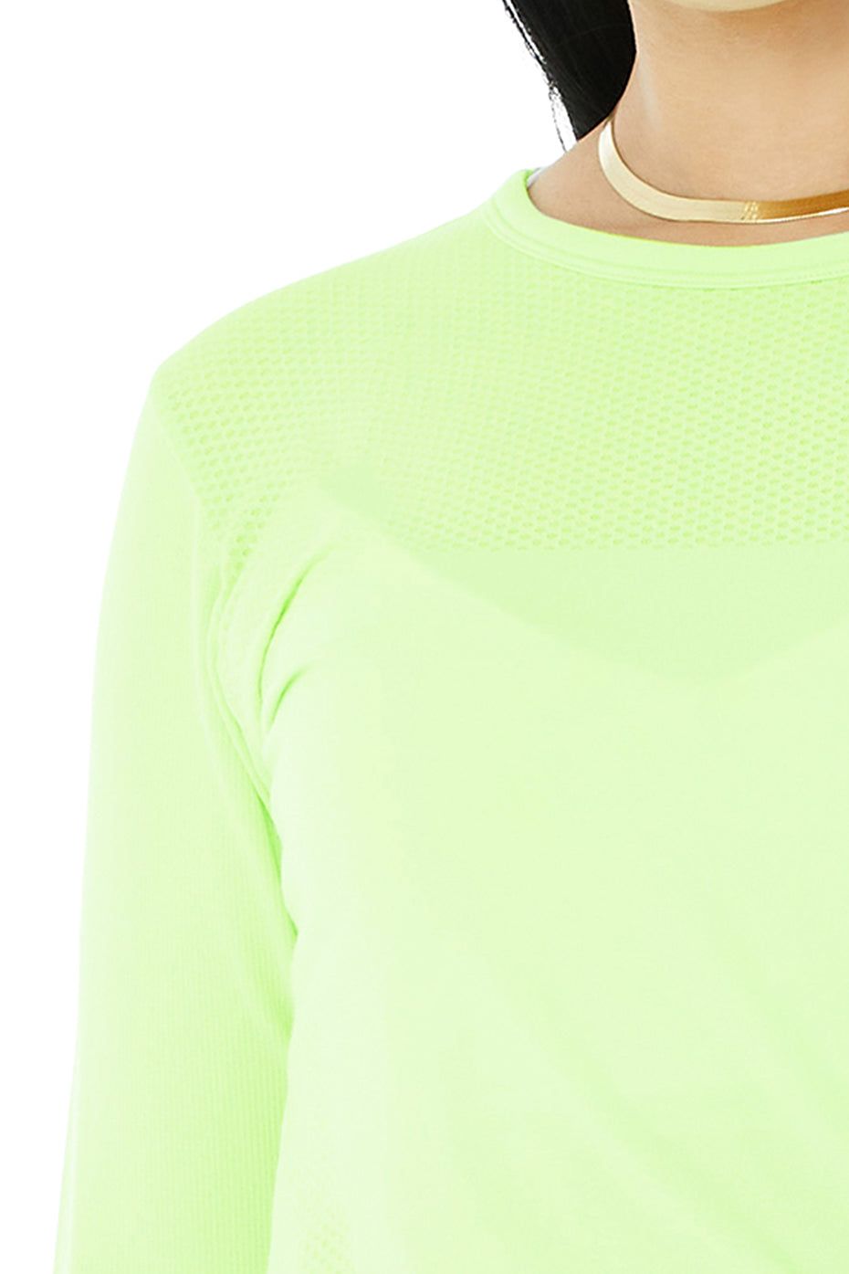 Seamless Essential Long Sleeve - Neon Lime sold by Alo Yoga product image thumbnail 9