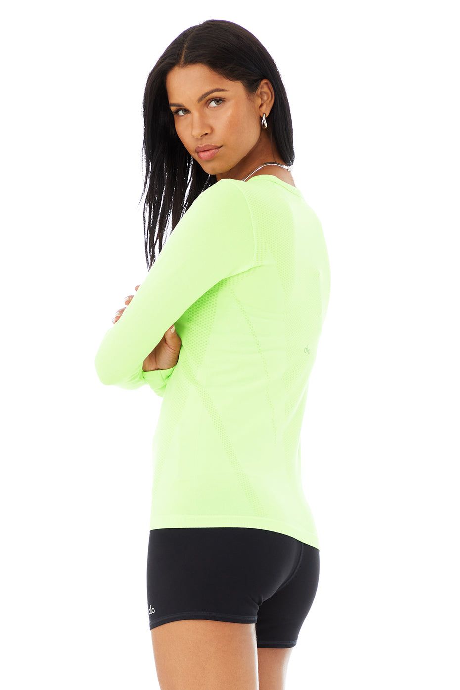 Seamless Essential Long Sleeve - Neon Lime sold by Alo Yoga product image thumbnail 2