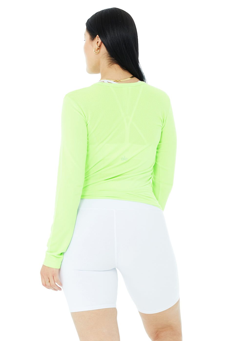 Seamless Essential Long Sleeve - Neon Lime sold by Alo Yoga product image thumbnail 7