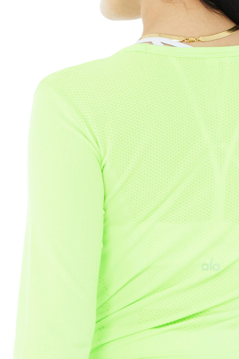 Seamless Essential Long Sleeve - Neon Lime sold by Alo Yoga product image thumbnail 10