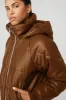 Faux Leather Boss Puffer - Cinnamon Brown sold by Alo Yoga