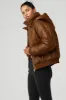 Faux Leather Boss Puffer - Cinnamon Brown sold by Alo Yoga