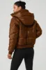 Faux Leather Boss Puffer - Cinnamon Brown sold by Alo Yoga