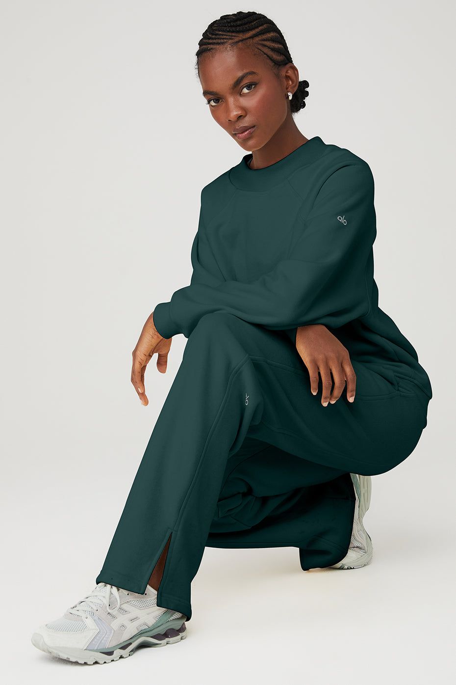 Heavy Weight Free Time Crew Neck Pullover - Midnight Green sold by Alo Yoga product image thumbnail 5