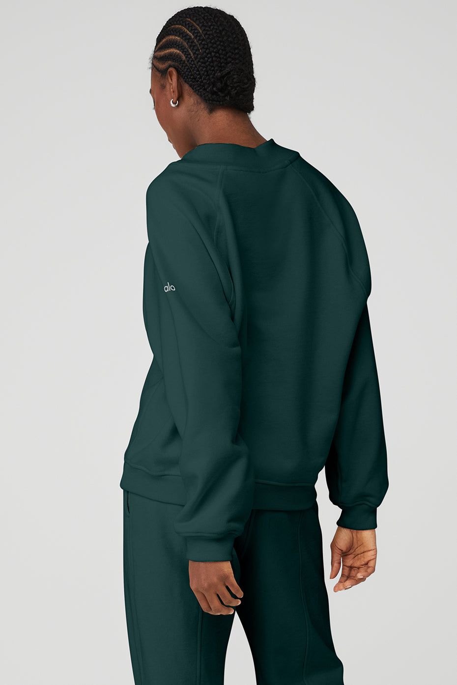 Heavy Weight Free Time Crew Neck Pullover - Midnight Green sold by Alo Yoga product image thumbnail 2