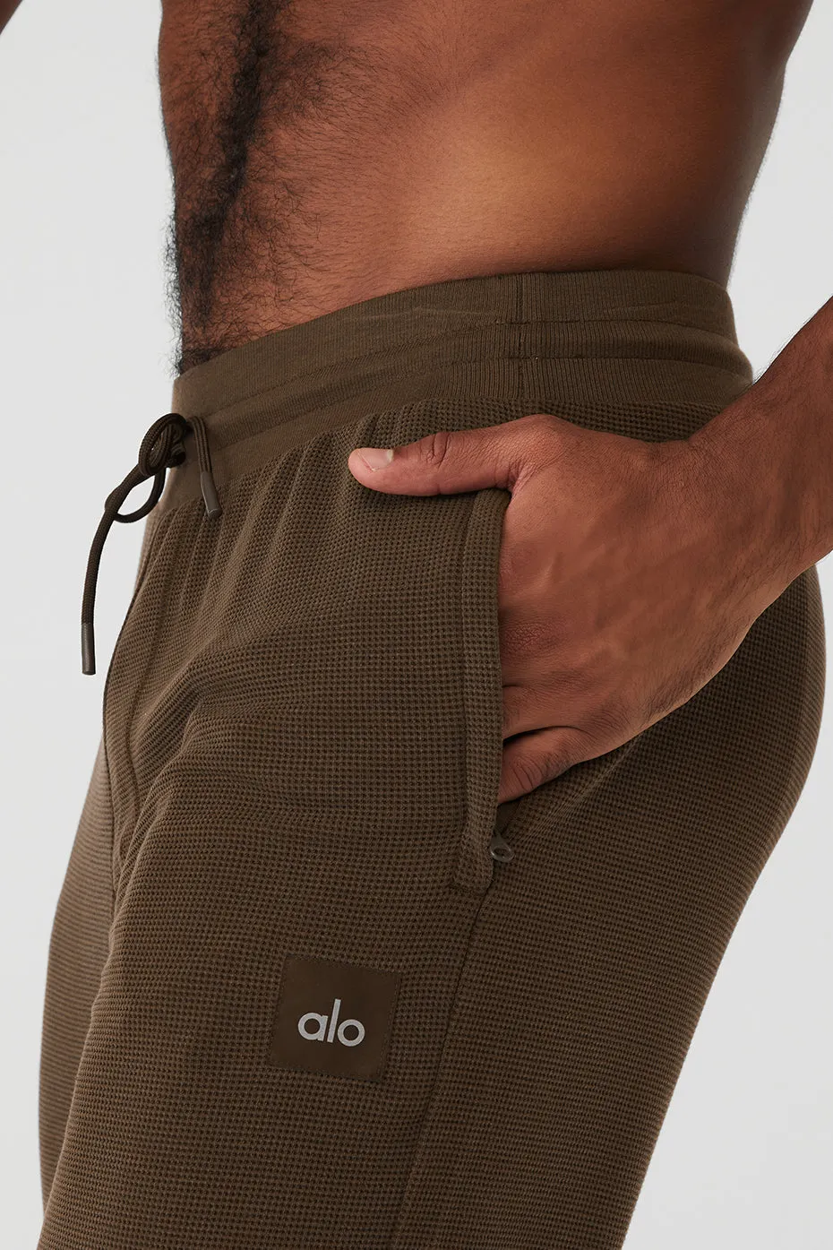 Micro Waffle Fast Break Sweatpant - Espresso sold by Alo Yoga product image thumbnail 4