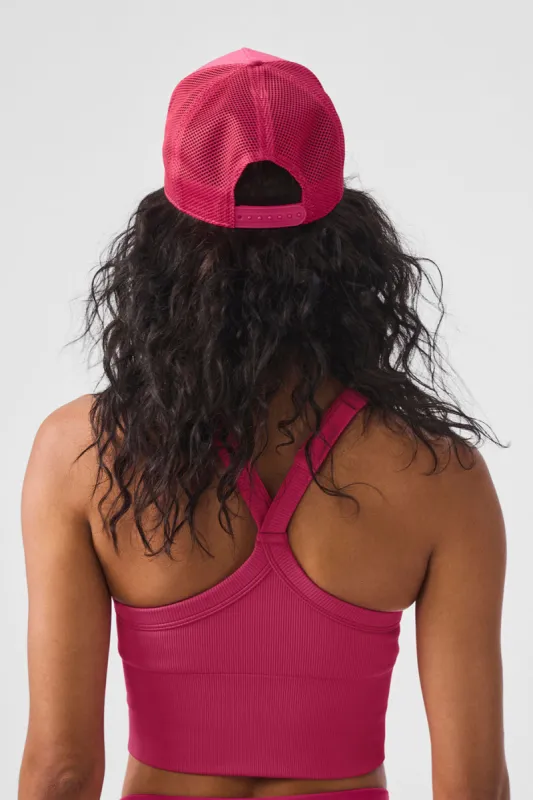 District Trucker Hat - Pink Summer Crush | Parallel display picture 2