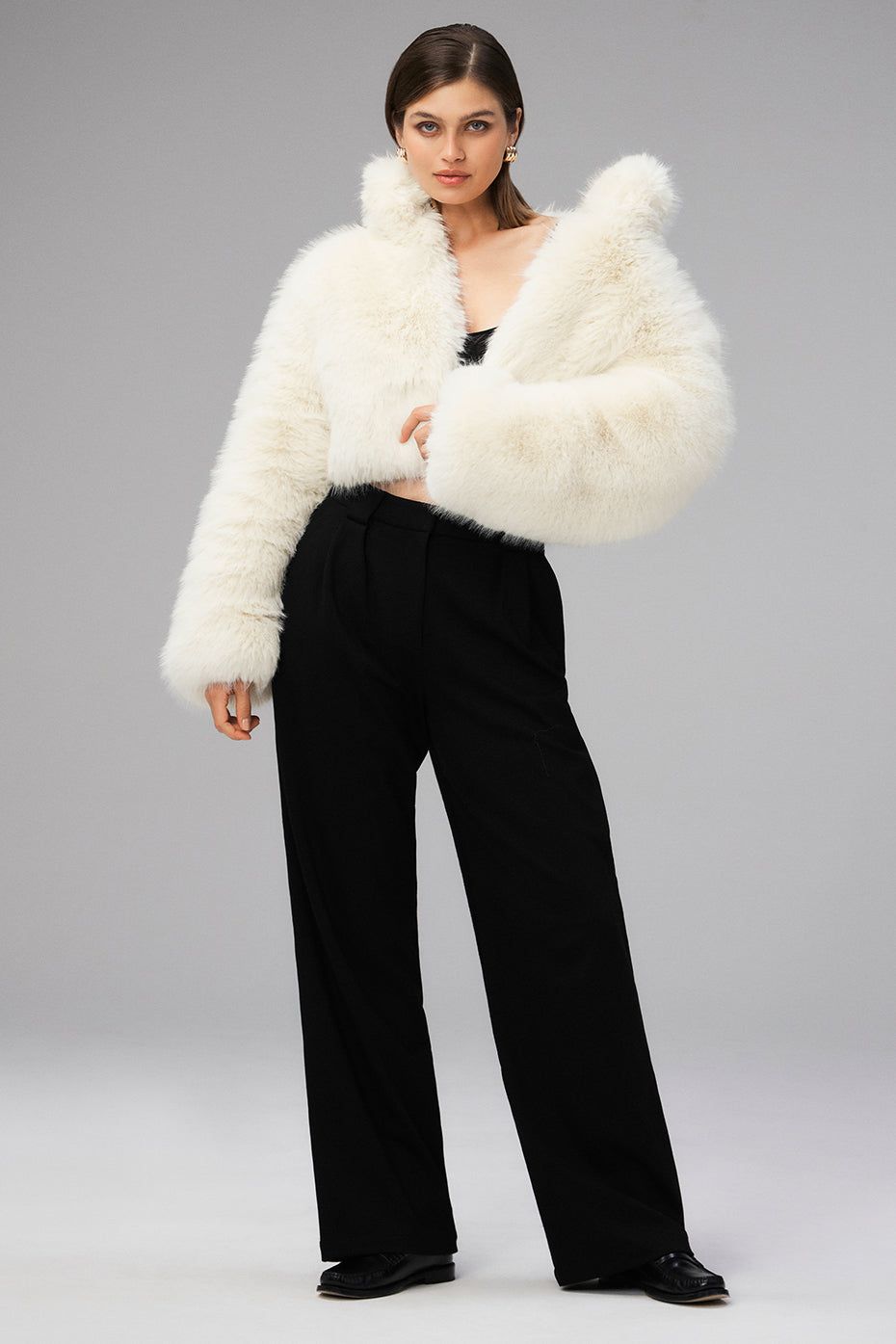Opulent Faux Fur Cropped Jacket - Ivory sold by Alo Yoga product image thumbnail 4