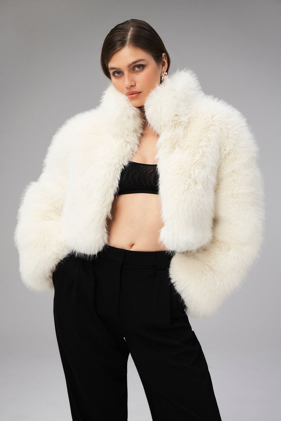 Opulent Faux Fur Cropped Jacket - Ivory sold by Alo Yoga product image thumbnail 2