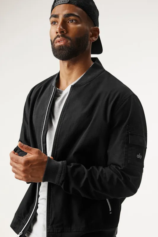 Division Ripstop Bomber Jacket - Black sold by Alo Yoga