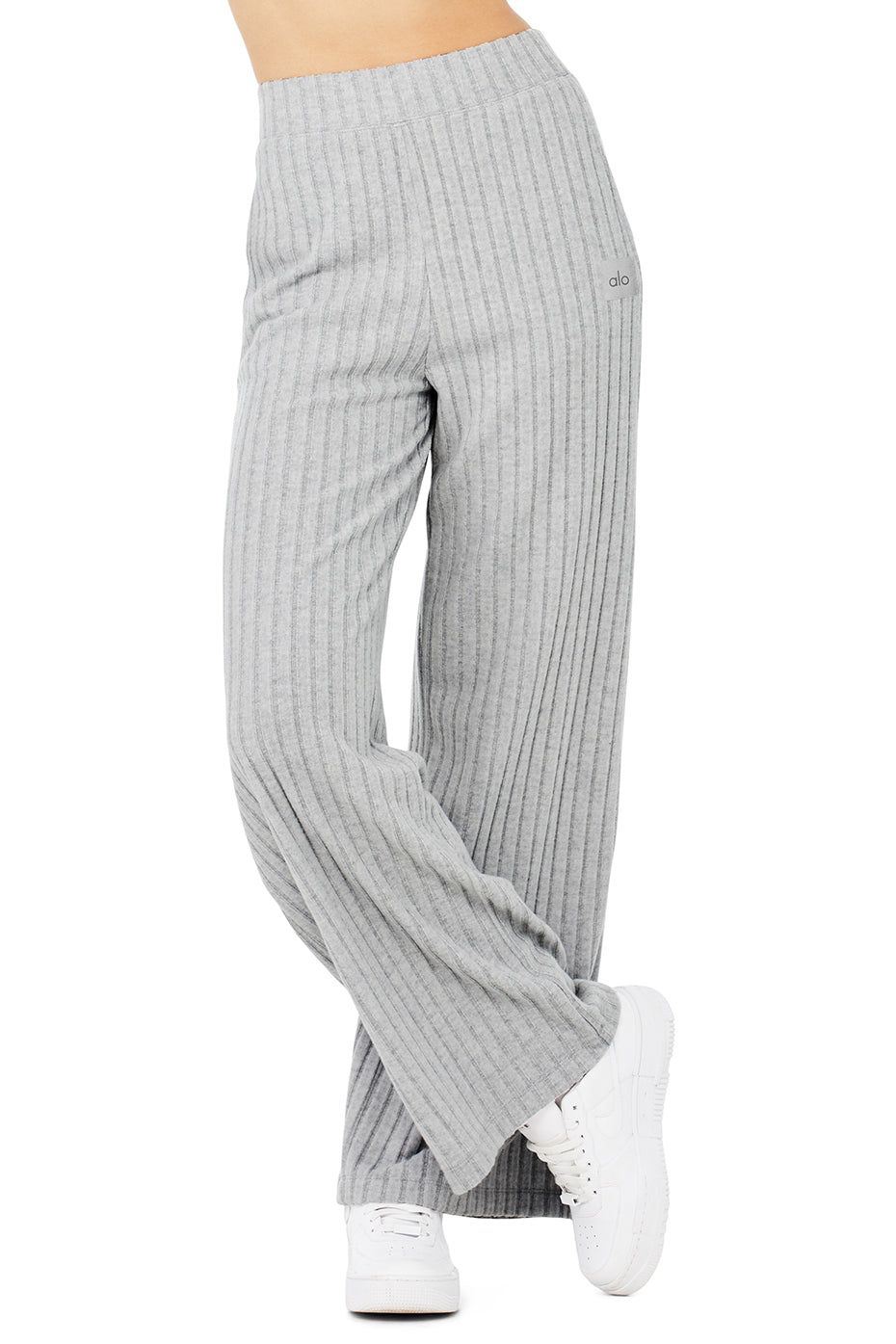 Ribbed Take Comfort Wide Leg Pant - Athletic Heather Grey sold by Alo Yoga product image thumbnail 3