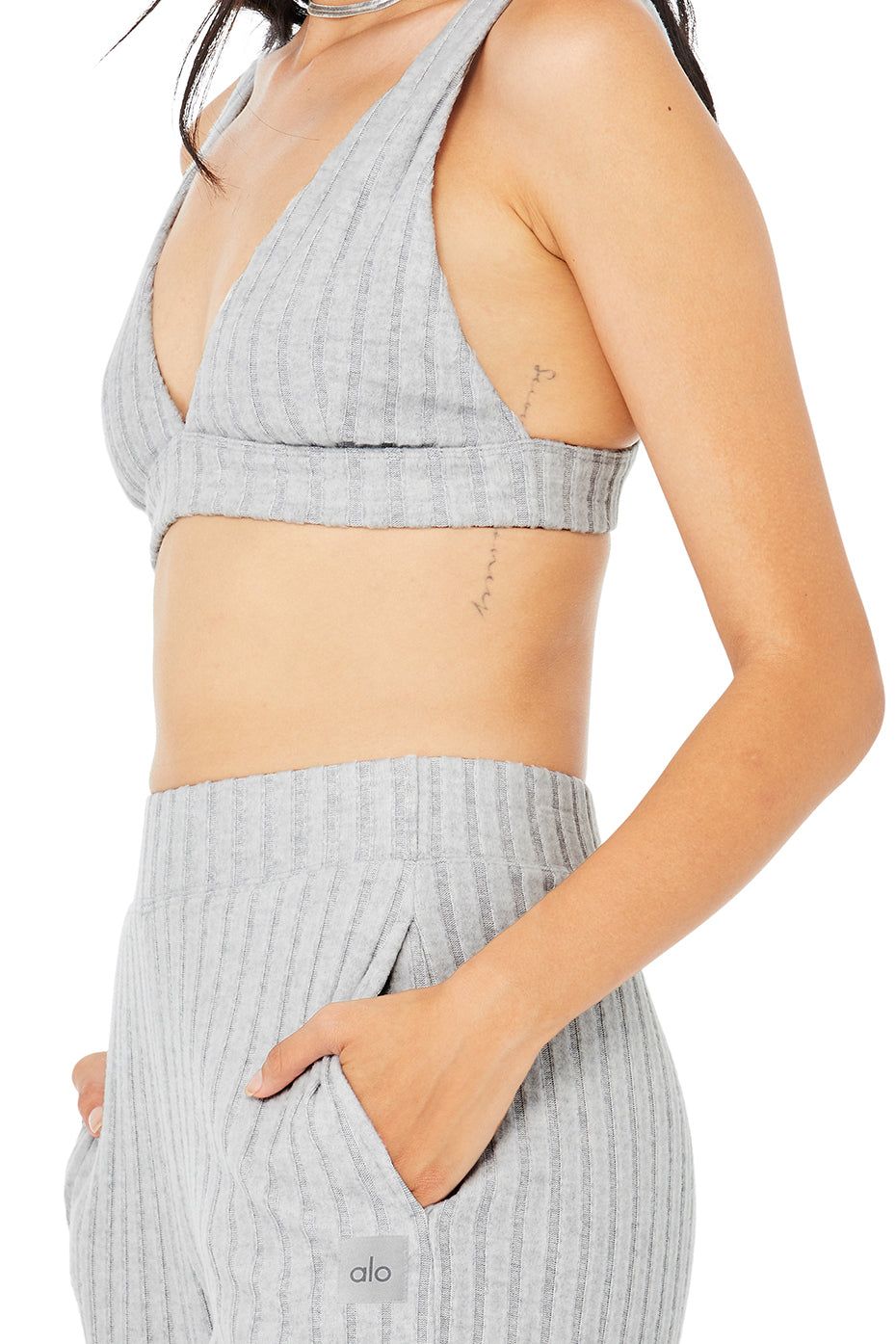 Ribbed Take Comfort Wide Leg Pant - Athletic Heather Grey sold by Alo Yoga product image thumbnail 4