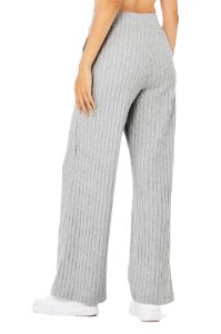 Ribbed Take Comfort Wide Leg Pant - Athletic Heather Grey sold by Alo Yoga