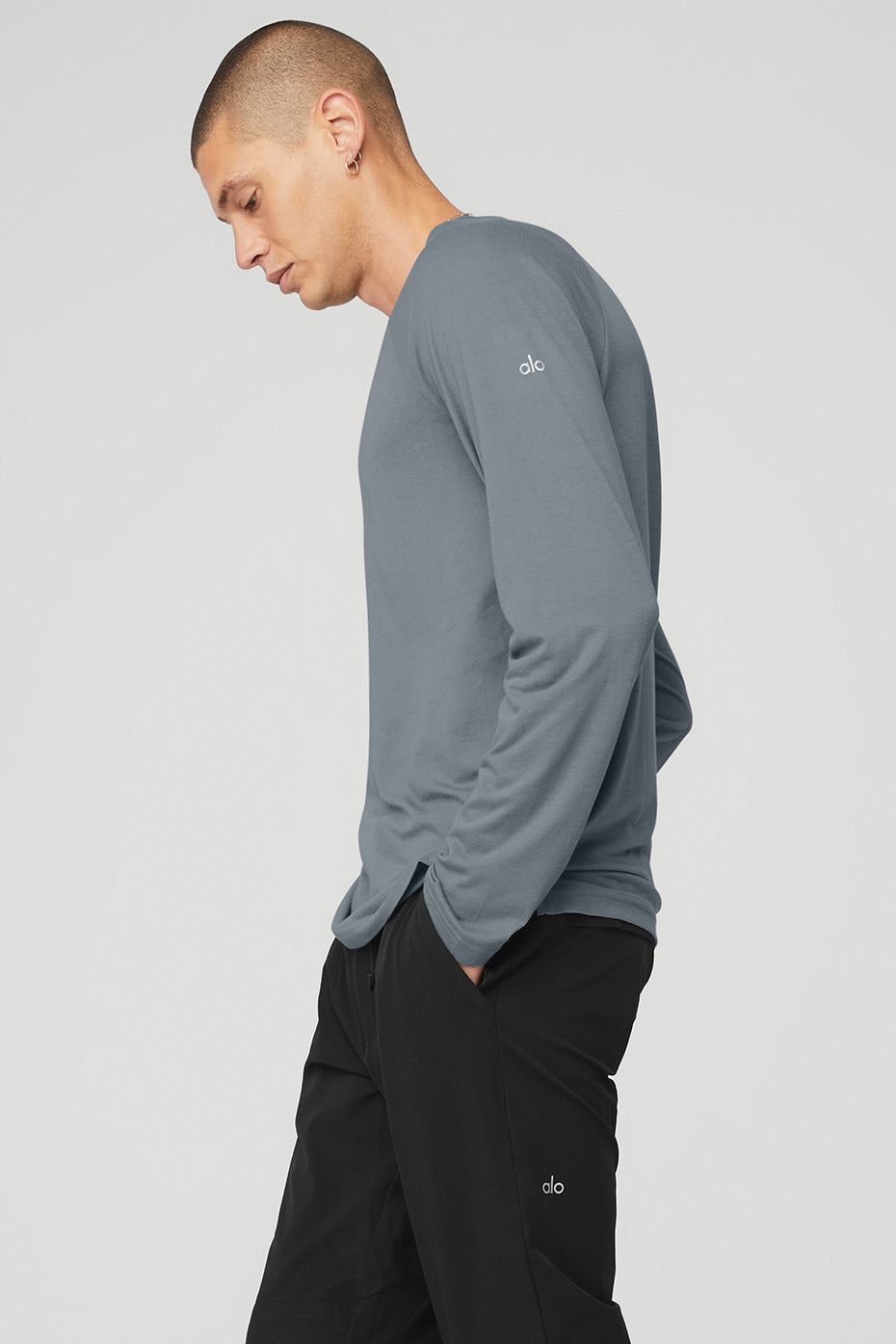 Triumph Long Sleeve Tee - Steel Blue sold by Alo Yoga product image thumbnail 3