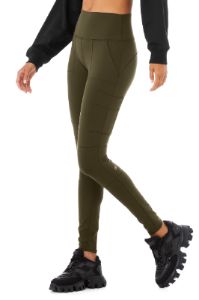 High-Waist Cargo Legging - Dark Olive sold by Alo Yoga