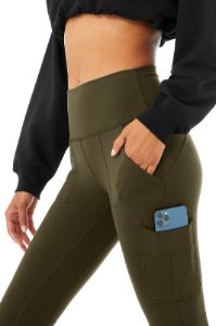 High-Waist Cargo Legging - Dark Olive sold by Alo Yoga