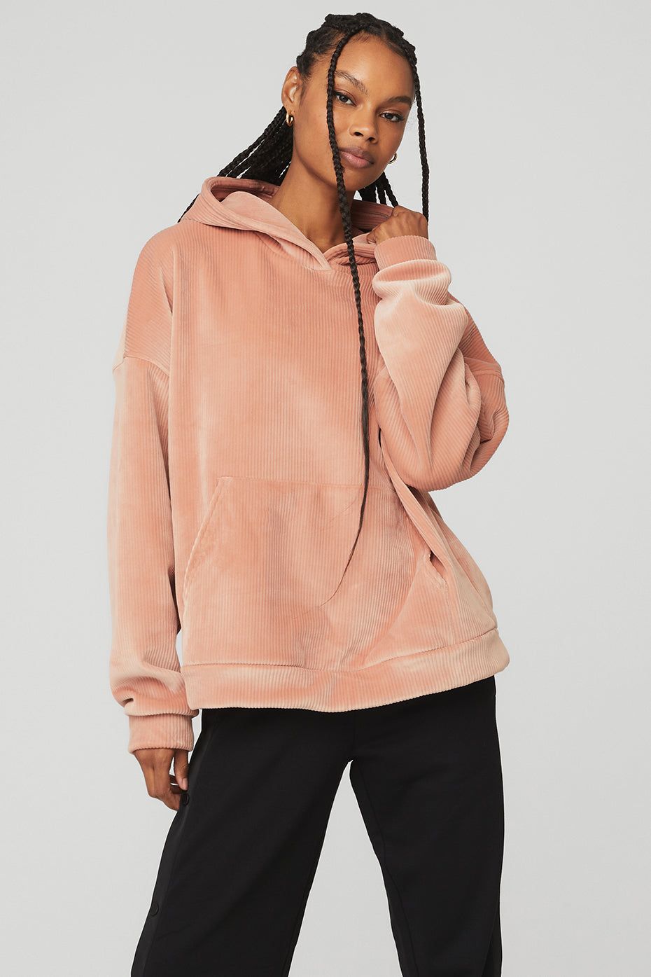Velour Baller Hoodie - Soft Clay sold by Alo Yoga