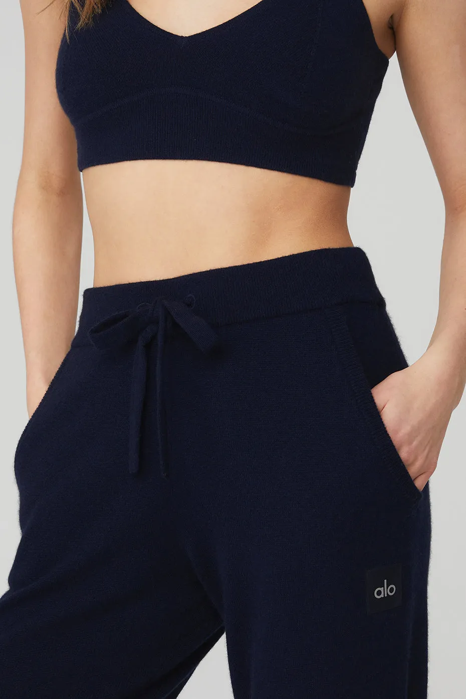 High-Waist Cashmere Jet Set Pant - Navy sold by Alo Yoga product image thumbnail 4