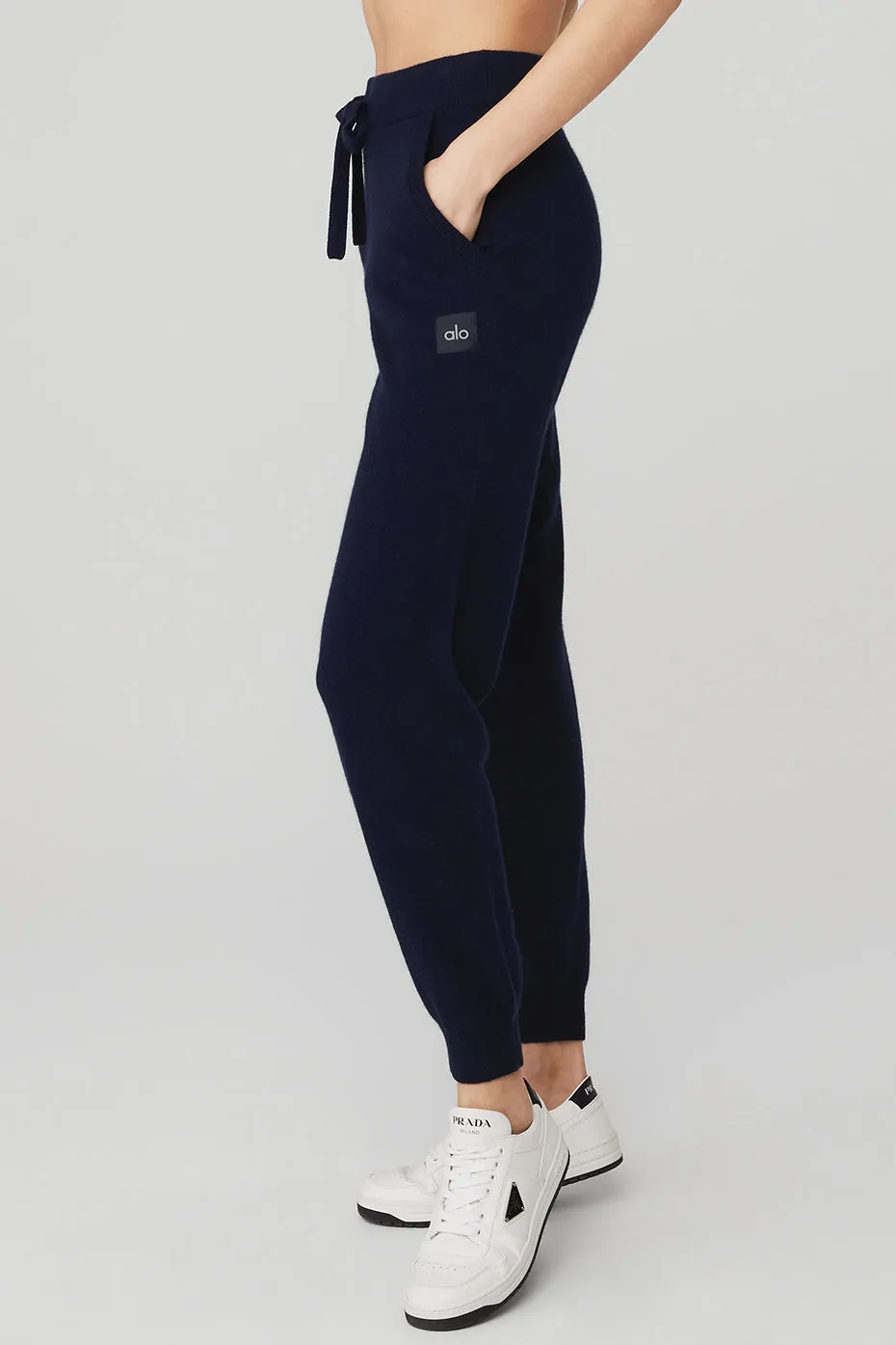 High-Waist Cashmere Jet Set Pant - Navy sold by Alo Yoga product image thumbnail 3