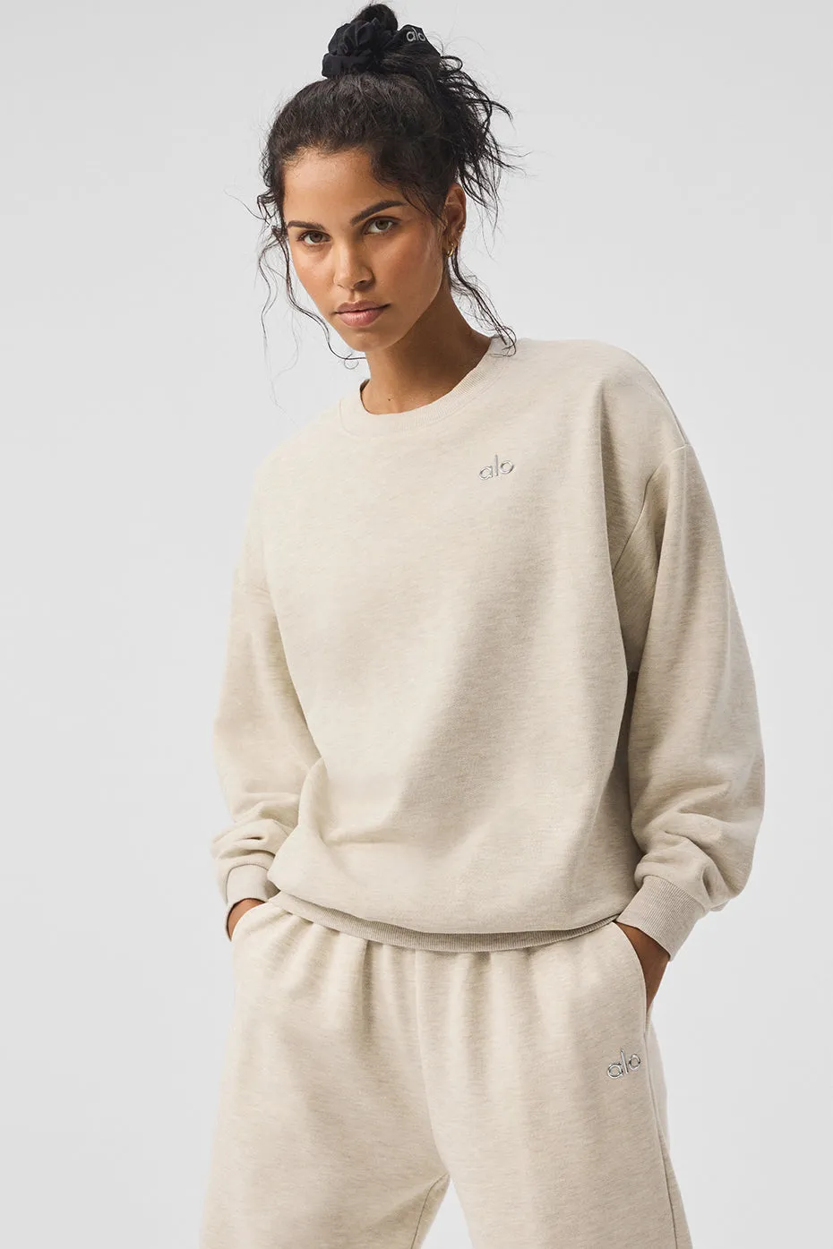 Accolade Crew Neck Pullover - Oatmeal Heather sold by Alo Yoga product image thumbnail 5