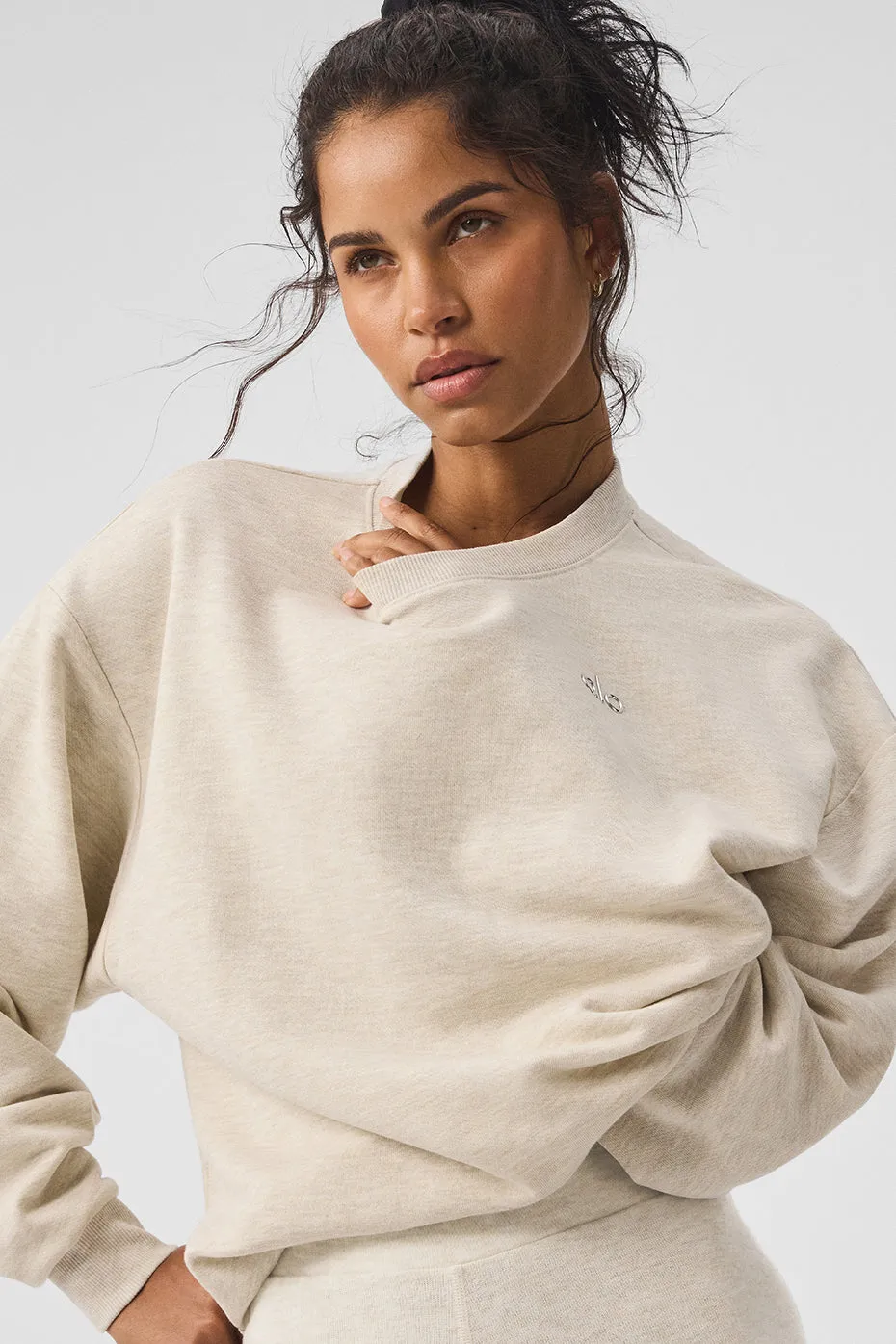 Accolade Crew Neck Pullover - Oatmeal Heather sold by Alo Yoga product image thumbnail 4