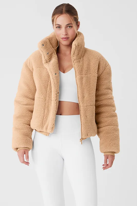 Sherpa Snow Angel Puffer - Camel sold by Alo Yoga