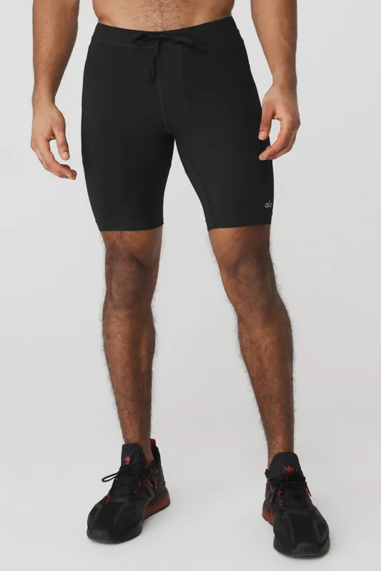 9” Warrior Compression Short - Jet Black sold by Alo Yoga