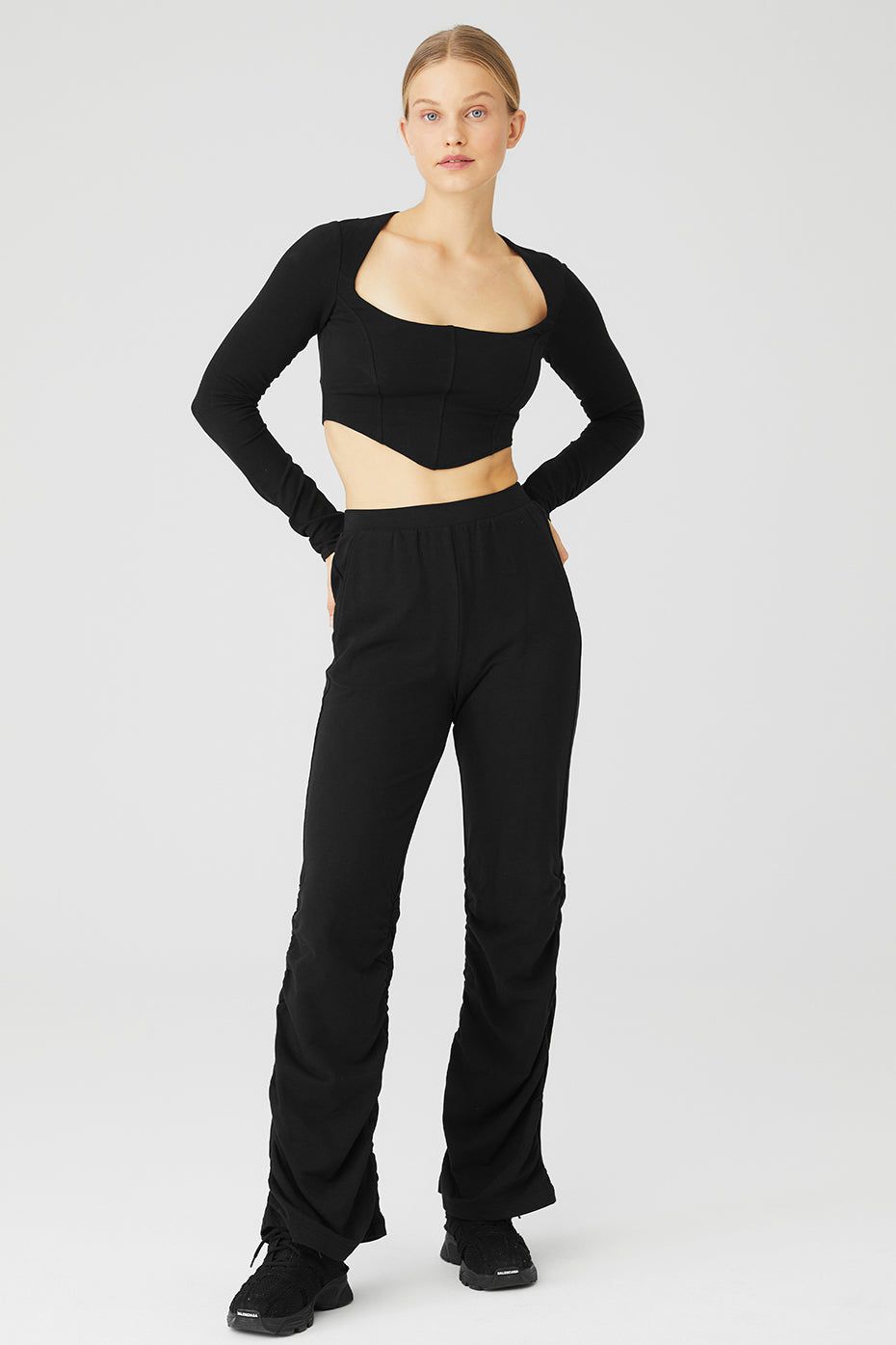 Soft Sculpt Long Sleeve & Ruched Soft Sculpt Pant Set sold by Alo Yoga