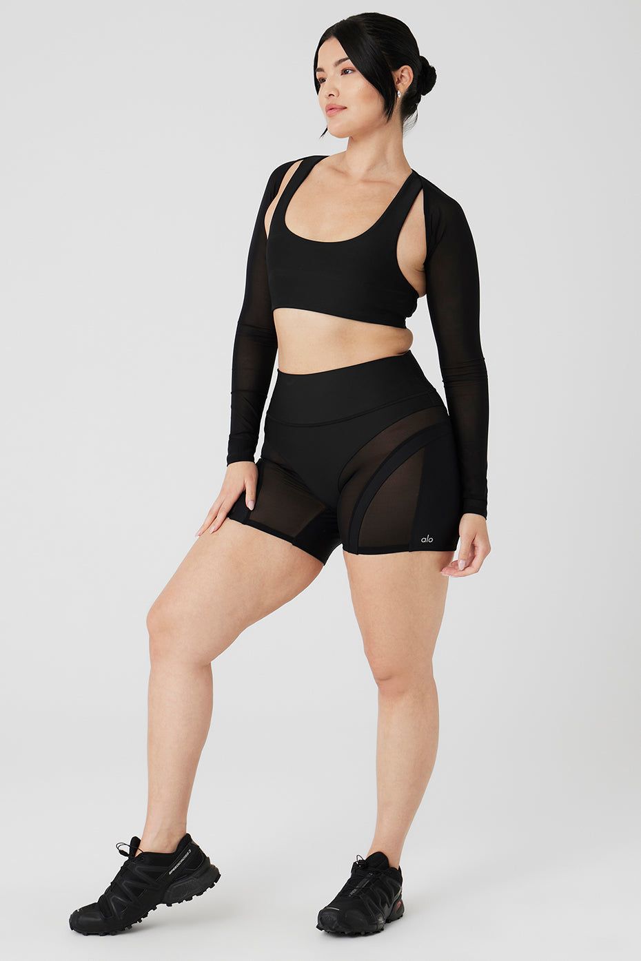 Airlift Advantage Racerback Bra, Airlift Heat Wave Shrug & Airlift Heat Wave 5” Biker Short Set sold by Alo Yoga product image thumbnail 7