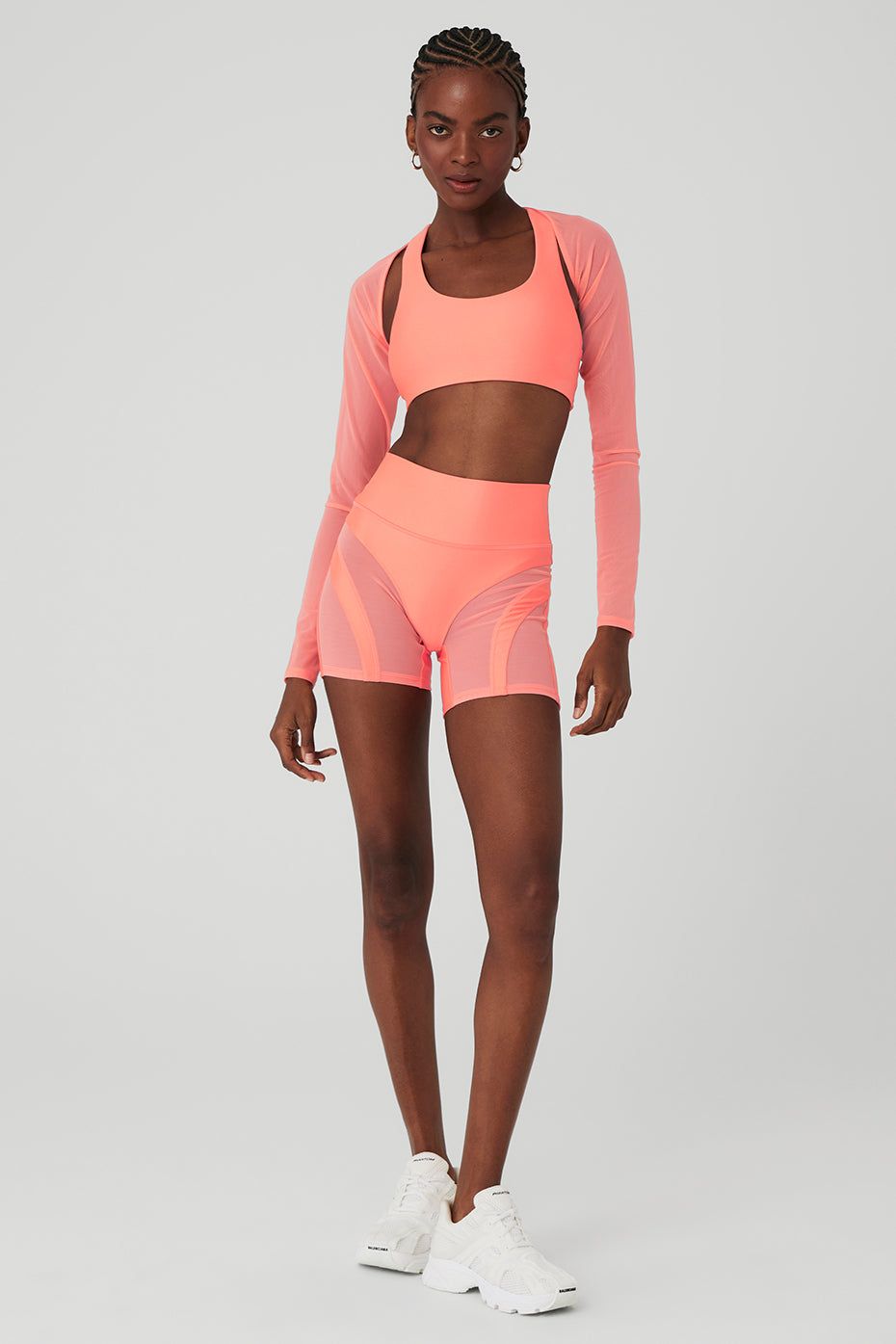 Airlift Advantage Racerback Bra, Airlift Heat Wave Shrug & Airlift Heat Wave 5” Biker Short Set sold by Alo Yoga product image thumbnail 9