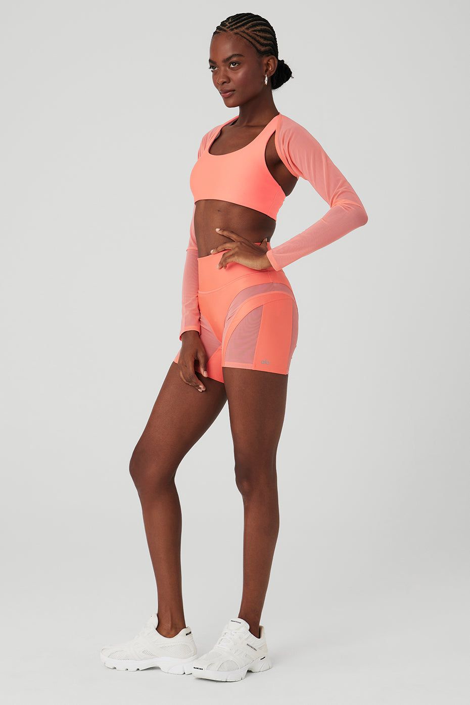 Airlift Advantage Racerback Bra, Airlift Heat Wave Shrug & Airlift Heat Wave 5” Biker Short Set sold by Alo Yoga product image thumbnail 11