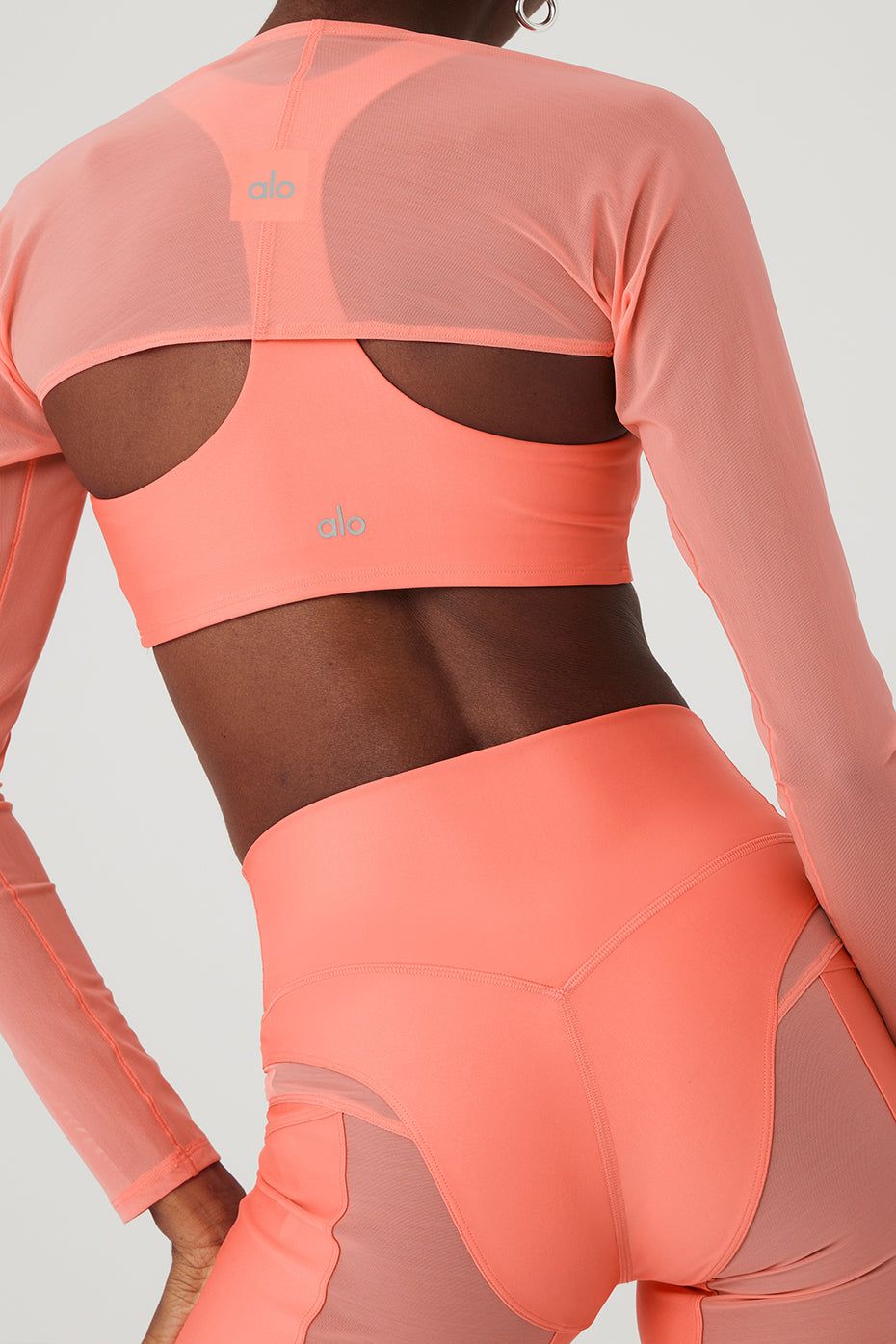 Airlift Advantage Racerback Bra, Airlift Heat Wave Shrug & Airlift Heat Wave 5” Biker Short Set sold by Alo Yoga product image thumbnail 12