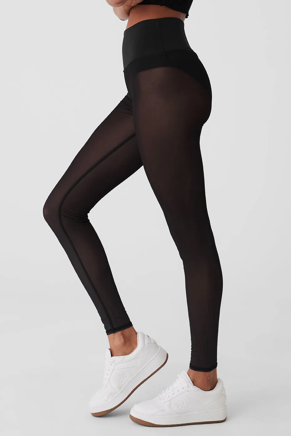 Airlift Mesh High-Waist Track Star Legging - Black sold by Alo Yoga product image thumbnail 3