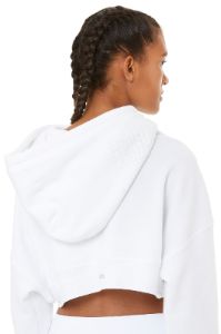 Sat Nam Cropped Hoodie - White sold by Alo Yoga