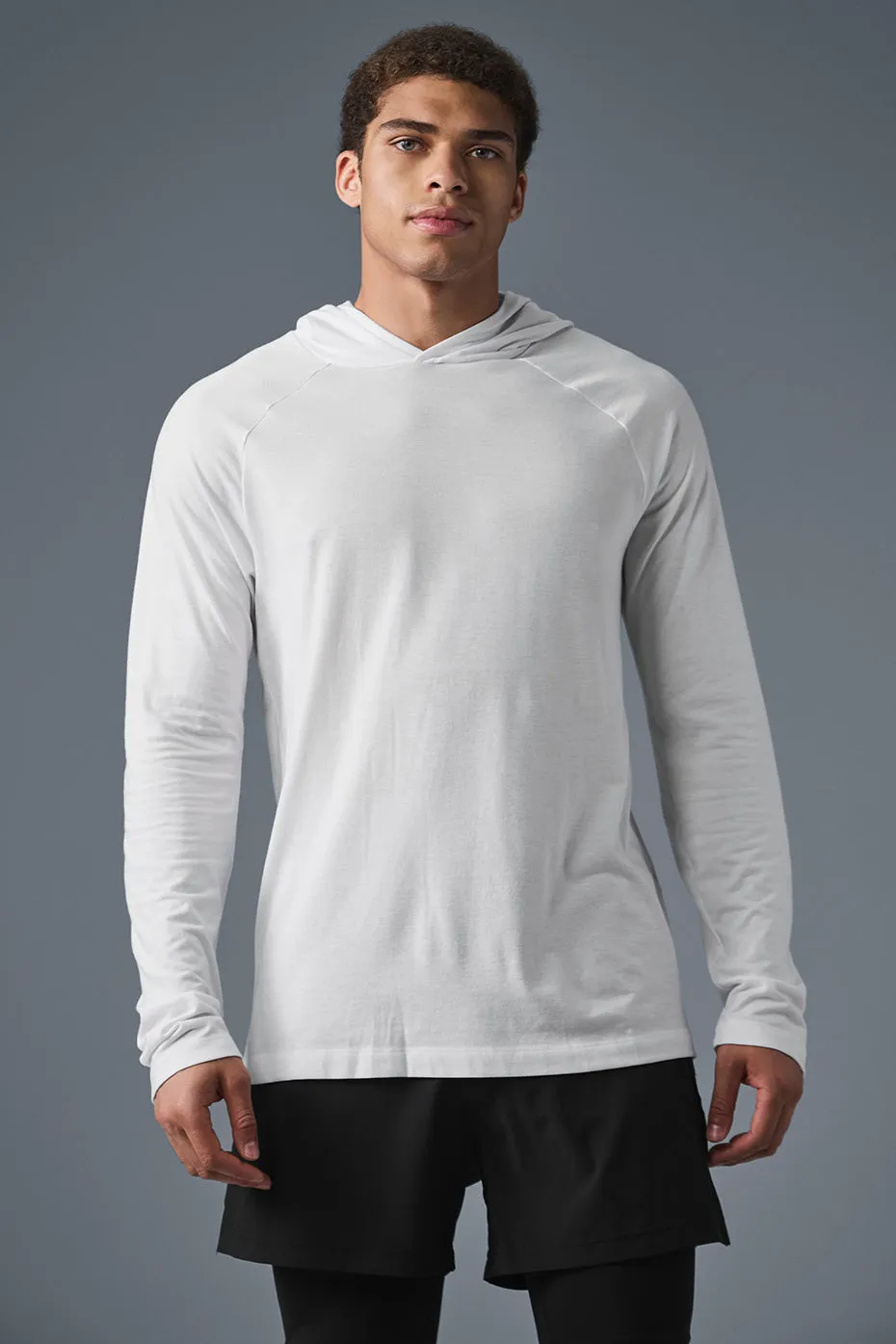 Core Hooded Runner - White sold by Alo Yoga