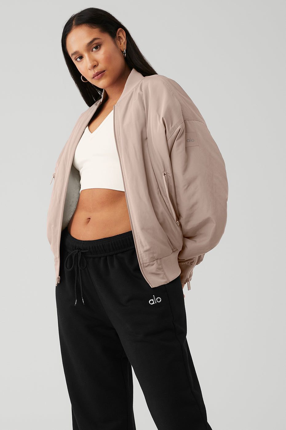 Faux Fur Urbanite Bomber - Taupe/Ivory sold by Alo Yoga product image thumbnail 8