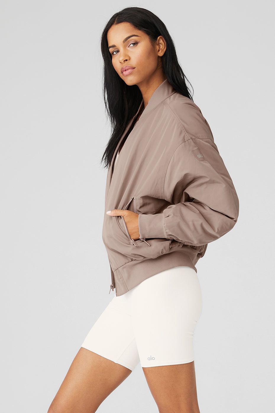 Faux Fur Urbanite Bomber - Taupe/Ivory sold by Alo Yoga product image thumbnail 4