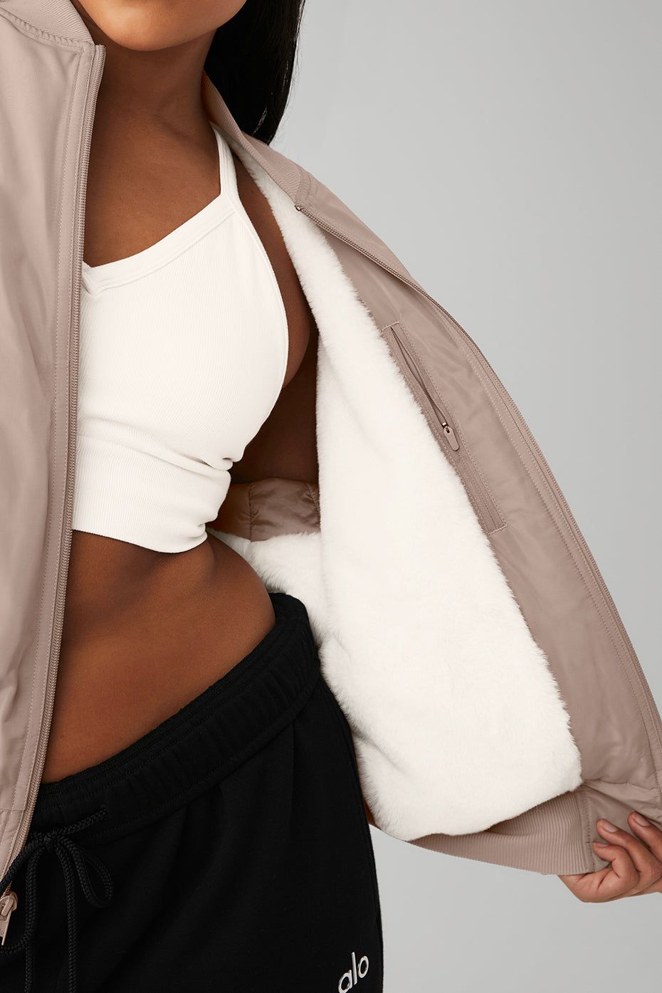 Faux Fur Urbanite Bomber - Taupe/Ivory sold by Alo Yoga product image thumbnail 10