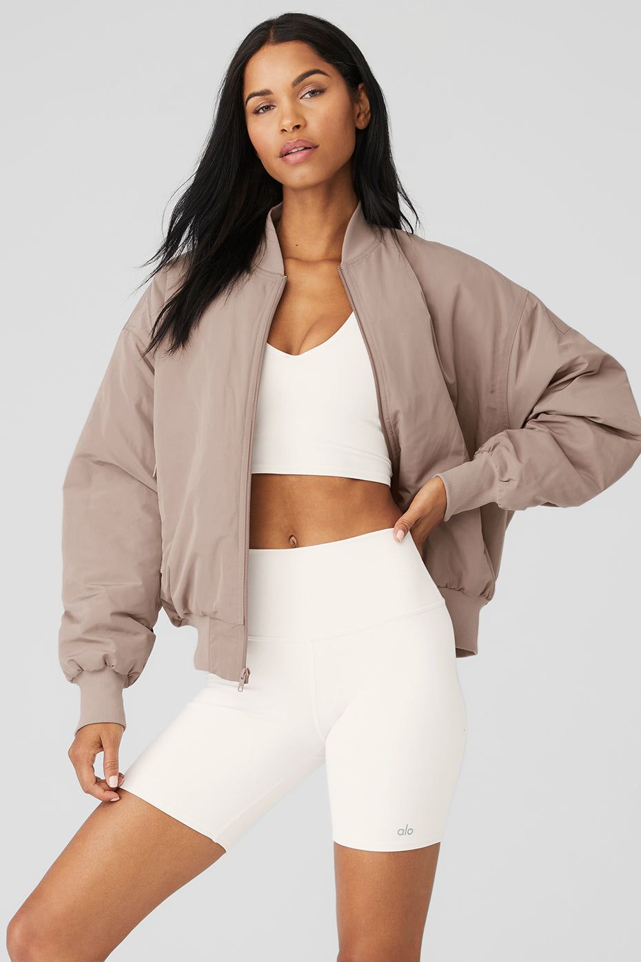 Faux Fur Urbanite Bomber - Taupe/Ivory sold by Alo Yoga product image thumbnail 2