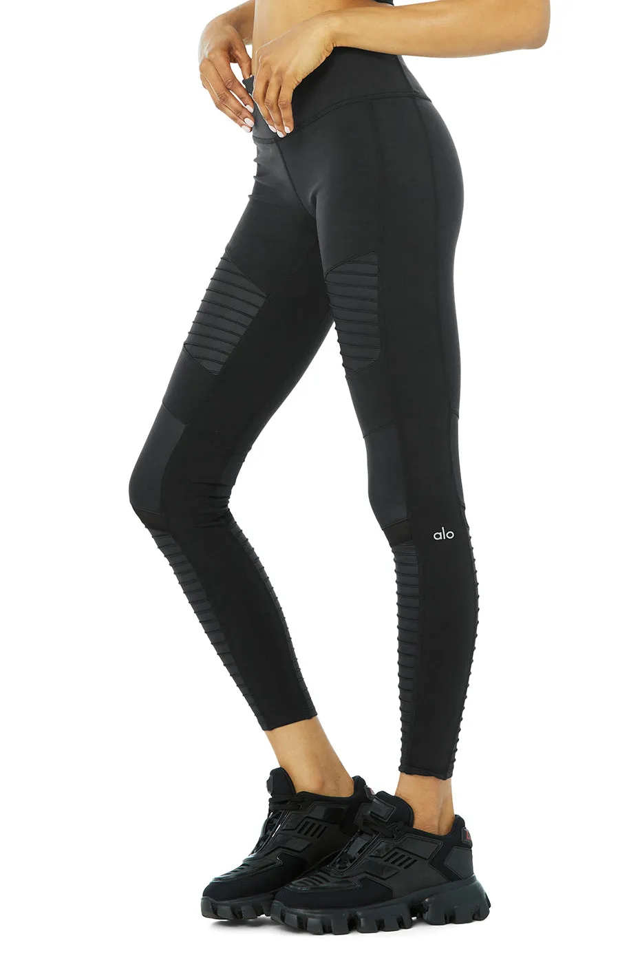 Moto Legging - Black/Black Glossy sold by Alo Yoga product image thumbnail 3