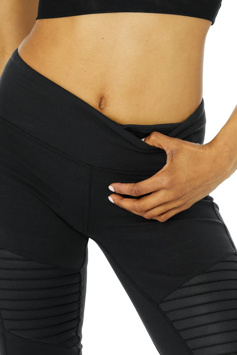 Moto Legging - Black/Black Glossy sold by Alo Yoga product image thumbnail 4