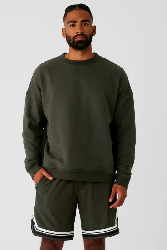 Renown Heavy Weight Crew Neck Pullover - Stealth Green sold by Alo Yoga