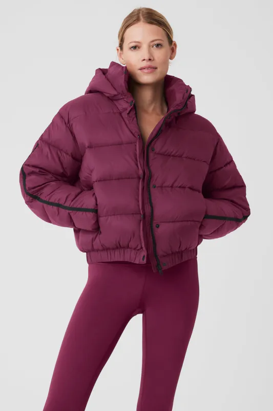 Aspen Love Puffer Jacket - Wild Berry sold by Alo Yoga