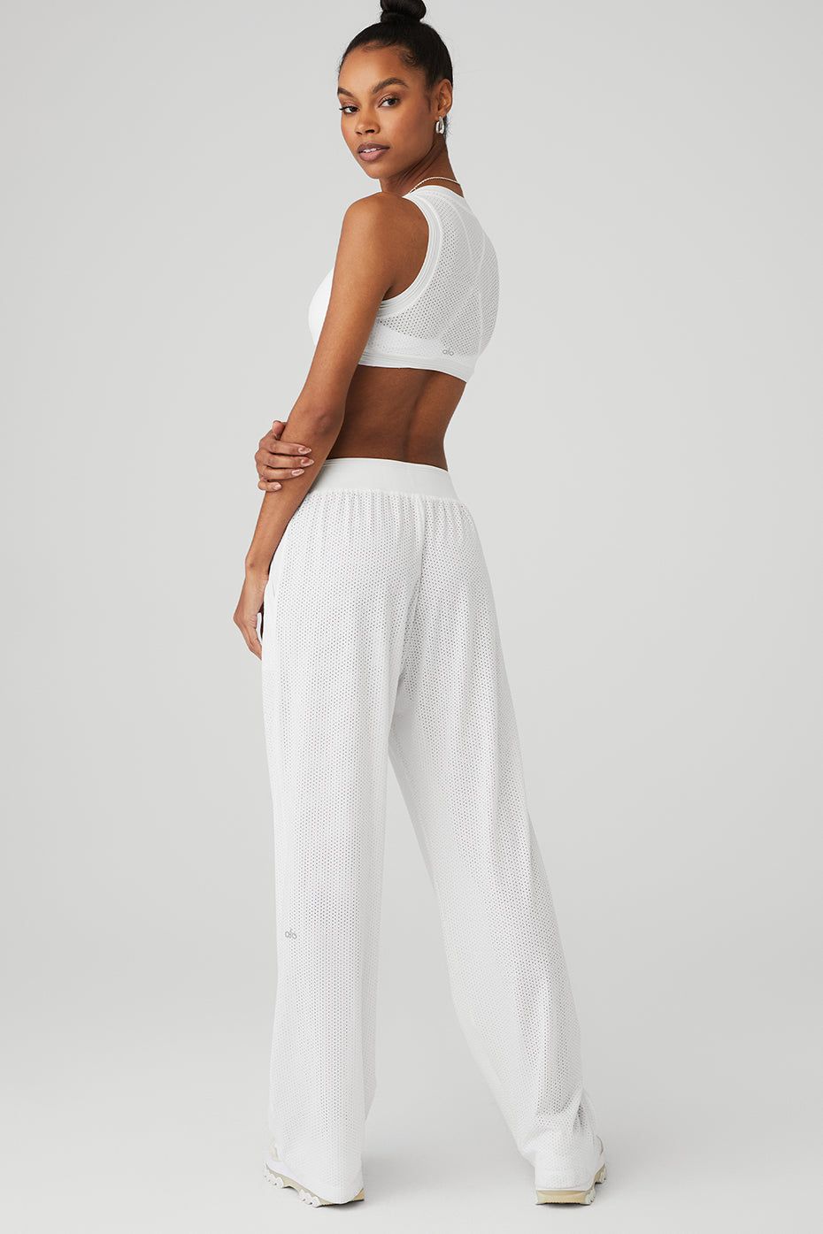 Mesh All-Star Bra Tank & Mesh All-Star Wide Leg Pant Set - White sold by Alo Yoga product image thumbnail 4